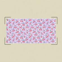 Pink Purple Cherry Daisy Floral Table Skirt, Red Cherry Floral Print Elastic Table Skirt With Pleats, Polyester Decorative Table Edge Skirt, Suitable For Decorating Dessert Cake Tables In Birthday Party Buffet - Multicolor - View 3