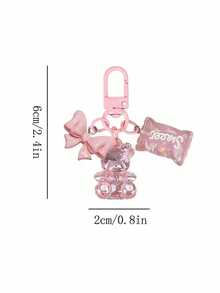 Pink Bear Butterfly Candy Pendant, Heart-Shaped Phone Accessory - Candy Bear Keychain Pendant, Can Be Hung On Bags, Keys - Perfect Gift For Classmates And Friends, Realistic Mini, Minimalist Style, Perfect Wedding And Holiday Gift, Or Can Be Hung On Women's Handbags, Keychains - Multicolor - View 11