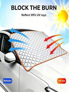 Car Windshield Snow Cover, Thickened Windshield Frost Ice Sun Shade Protector, Hail Proof All‑Season Car Front Window Cover For Most Sedan SUV, Anti‑Snow Anti‑Frost Anti‑UV Bird Droppings Windshield Shield - Multicolor - View 7