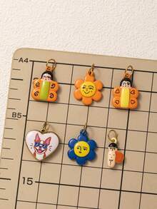 1/3pcs Quirky Mixed Pendant, Exquisite Cartoon Style, 18kpvd Gold Plated 316 Stainless Steel Material, Waterproof And Fade-Resistant, Suitable For DIY Creative Necklace, Bracelet, Earrings, Bag Chain, Keychain, Waterproof And Sweat-Resistant, Suitable For Daily Casual Wear - Multicolor - View 3