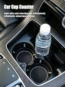 Universal Creative Rhinestone Car Cup Holder Coaster, Non-Slip Heat-Insulating Sealed Edge Cup Slot Pad - A - View 3