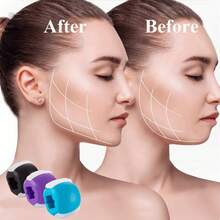 Silicone Facial Sculpting Tool Set | Jawline Trainer, Facial Massage Roller, Oral Exerciser, For Facial Contour Shaping--3pcs Set - Multicolor - View 3