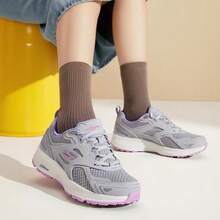 Skechers Women's GO RUN Breathable Mesh Cushioned Durable Non-Slip Running Shoes - Gray Purple - View 6