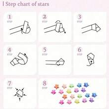 210-Piece Star Origami Set-Customize And Color The Paper Yourself. 10-Color Origami Stars-DIY Craft Project. Includes Instructions, Pre-Made Stars, And Origami In Various Themes; Origami Paper In 10 Colors, Colorful Stars, DIY Origami,Handmade Crafts - Multicolor - View 6