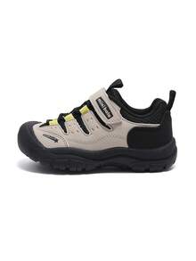 mini bala Toddler Outdoor Hiking Shoes 2026 New, Leather & Mesh Splicing Anti-Collision Toe Hook & Loop Lace-Up Non-Slip Functional Kids Shoes - Khaki - View 2