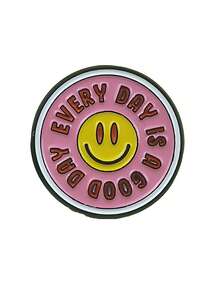 Funny Mood Hand Gesture Enamel Pin - Yellow Smiling Face Meme Style Brooch - Multicolor - View 10