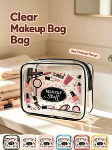 Large Capacity High Quality PVC Travel Storage Bag, With Zipper Closure, Lightweight Fade-Resistant Cosmetic And Toiletry Bag, Suitable For Women And Girls - Multicolor - View 6