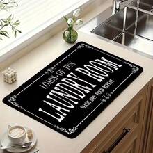 Vintage Laundry Room Printed Washing Machine Top Protector Mat, Non‑Slip Absorbent Dust‑Proof Dryer Cover Pad, Decorative Rubber Diatomaceous Mat For Laundry Room Kitchen Countertop - Washing Machine Dust Cover - View 10