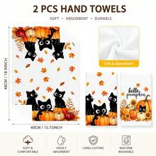 2 buah Handuk Dapur Motif Daun Musim Gugur & Warna Beige, Handuk Tangan Bermotif yang Menyerap, Handuk Teh Dekoratif untuk Dapur Musim Gugur, Hari Thanksgiving, Musim Panen, Pesta Peresmian Rumah, Ruang Makan Rumah, Dekorasi Rumah, Set 4/6/8 buah - MultiWarna - View 6