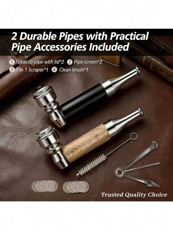 Scotte Classic Pipe Set, Portable Pipe With Pipe Screen, Cleaning Brush, 3-In-1 Scraper Tool, Mini Pipe And Expansion Kit, Suitable For Beginners And Enthusiasts