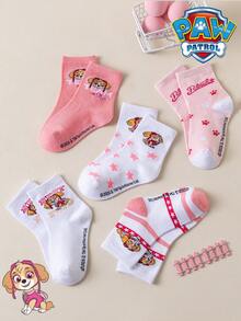 1/5/10 Pairs Paw Patrol Kids Socks, Cute Patchwork Puppy Design, Winter Mid-Calf Socks, Fun Christmas Gift - Multicolor - View 6