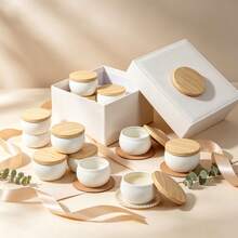42pcs Set Of Round White Blank Candle Jars With Wick Stickers, Suitable For Candle Making, Christmas Decoration, Party Favors, Home Decor, Wedding, Office Party, Holiday Decoration - 42Pcs/6Set - View 9