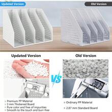 Foldable Plastic Desktop Magazine Rack 4-Slot File Storage Box Vertical File Organizer For Office Home School Document Storage Back To School - Multicolor - View 7