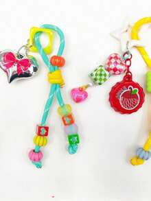 20PCS/14mm Large Hole Matte Pumpkin Wheel Beads DIY Phone Pen Charms Pendant Keychain Making Halloween - Multicolor - View 4