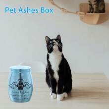 Mini Pet Cremation Urn With Paw Print, Dustproof Sealed Box For Dog Cat Ashes, Creative Funeral Memorial Keepsake Container With Lid - Multicolor - View 7
