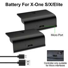 Xb Ox One/S/X/Elite Controller Battery Pack, 600mAh USB Rechargeable, 2-3 Hours Charging For 20-25 Hours Playtime, LED Indicator, ABS Black, Suitable For Gamers, Students And Frequent Travelers - View 6