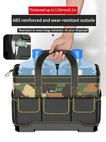 [Heavy Duty Tool Bag]ODIS ELECTRIC 14-Inch, 17-Inch, 19-Inch Heavy Duty Waterproof Tool Bag - Multiple Compartments, Camouflage Oxford Cloth Storage Bag, Wide Opening And Shoulder Strap, Durable Electrician Tool Case, Suitable For Power Tools And Hand Tools - Camouflage Tool Bag With Plastic Base (14-inch) - View 4