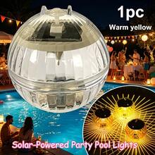1pc Solar Floating Pool Light, RGB Color Changing LED Water Lamp, Waterproof Floating Pool Decor Light, Automatic Solar Powered Night Light For Swimming Pool, Pond, Fountain, Garden, Patio Party Decoration - Floating Ball - View 7