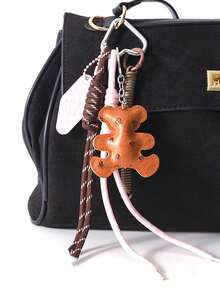 Y2K PU Bear Keychain, Vintage Style Bag Charm, Women's Car Keychain, Maximalist Packaging Decoration. Woven Tassel Bag Charm, Acrylic Tag Accessory, Vintage Sweet & Cool Bag Decoration, Gift For Women, Birthday, Holiday Gift. - Multicolor - View 14