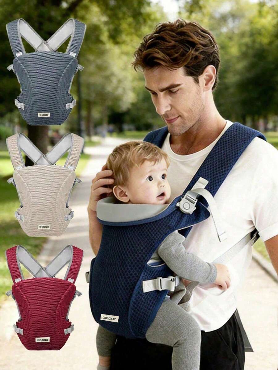 1pc Baby Mesh Backpack Carrier, Cross-Back Design, Adjustable Pressure-Relieving Shoulder Straps, Breathable Mesh For Ventilation, Lightweight Convenient Carrying Solution For Infants & Toddlers - Baby Mesh Breathable Baby Carrier - View 1