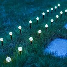 Vintage Sparkling Crystal Globe Solar Path Lights With Bubbled Glass Refraction Waterproof Outdoor Lawn Yard Patio Decoration - Black - View 8