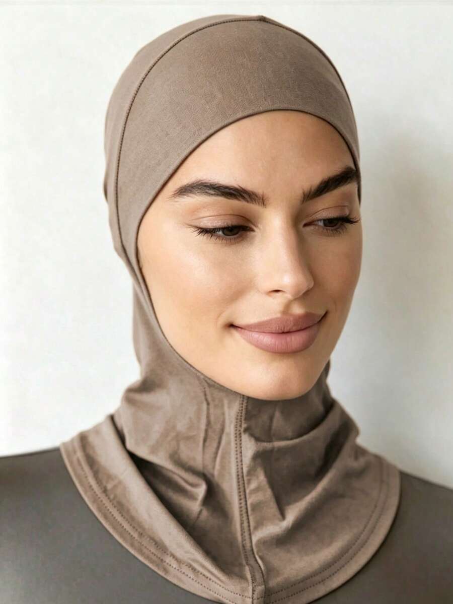 1PC Women's Fashion Solid Color Oversized Elastic Banded Under-Cap Head Scarf