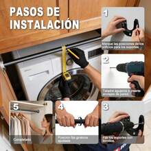 ZFULVO Barras de armario para colgar ropa, Negro43-71cm ajustables sin escalonamientos, de metal resistente de 1, 3 pulgadas de diámetro, para guardarropas, baños, ventanas y lavandería - Multicolor - Ver 6