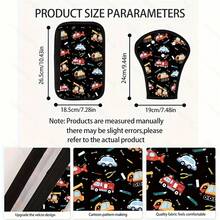 2pcs/Set Car Seat Belt Adjuster & Safety Strap Limiter, Cute Detachable Portable Anti-Choke Belly & Shoulder Protector Set - Multicolor - View 7