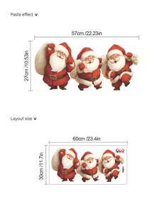 Multi-Style Christmas-Themed Wall Stickers PVC Removable Self-Adhesive Without Leaving Glue Santa, Reindeer, Snowflakes, Luxury Christmas Tree For Bedroom, Cabinets, Windows, Classrooms, Parties DIY Holiday Decoration Stickers - Wall Stickers - View 12