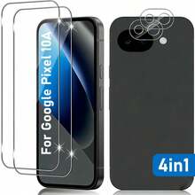 مجموعة 2+2 قطعة متوافقة مع Pixel 10 Pro Fold/10 Pro/10 Pro XL/10A/10 واقي شاشة، واقي شاشة زجاجي مقوى مع البصمة، شفاف عالي الدقة، مضاد للبصمات، مضاد للخدش، خالي من الفقاعات سهل التركيب - شفاف - مشاهدة 4