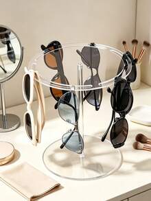 Vigour Summer Transparent Acrylic Eyewear Display Stand, Transparent Rotating Eyewear Storage Rack, High-Quality 360° Rotating Round Lift Rack, Desktop Fashion Glasses Display Stand, Desktop Eyewear Storage Organizer, Multi-Purpose Hanging Storage Organizer, Birthday Gift, Teacher's Day Gift, For Friends And Family - Multicolor - View 2