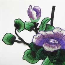 1件花卉刺繡縫製貼布，DIY貼花裝飾，適用於衣服、牛仔褲、夾克、包包、服裝裝飾 - B - 查看 3