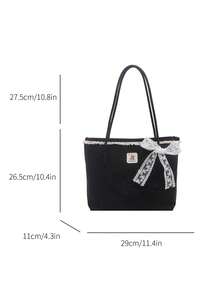 Premium Large Capacity Handbag For Women, Fashionable Versatile Casual Minimalist Commuter Shoulder Tote Bag - Black - View 3