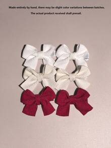 6/20/40pcs Fabric Corn Kernel Bow Hair Clips, Suitable For Babies & Toddlers Love Valentine - Multicolor - View 10