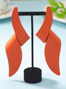 1 Pair Metal Geometric Oversized Stud Earrings - Orange - View 2