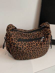 Nicekee Retro Popular Leopard Print Shoulder Bag With Adjustable Wide Strap And Cute Hanging Accessories, Suitable For Commuting Shopping - Multicolor - View 10