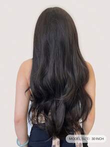 alicegarden 30-Inch Long Synthetic Wig Featuring A Natural Wavy Style In A A Stunning Black-Brown. Designed With Bangs , This False Hairpiece Is Perfect For Ms Daily Party Cosplay Use, Offering A Natural And Natural Durable Wig Gift For Ladies., Halloween - Black Brown - View 4