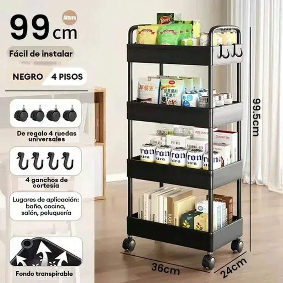 Other Storage Holders & Racks - 4-tier With Wheels - View 1