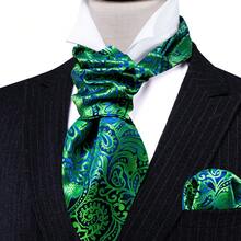 5pcs Men's Green Paisley Jacquard Necktie Pocket Square Cufflinks Ring Tie Clip Set, Random Cufflinks Pattern, Wedding Formal Suit Accessories - Green - View 4