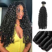 1PC Burmese Curly Bundles Human Hair Weave Bundle Unprocessed Human Hair Extensions 14-26 Inch Top Quality For Women With Spiral Curls Double Weft Natural Color - Natural Black - View 1