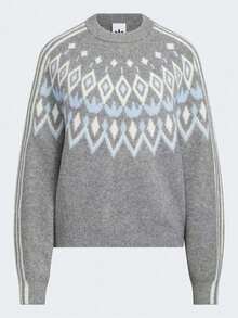 Adidas Originals Women's FAIR ISLE CREW Sweater Pullover KS5964 - Grey - View 2
