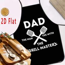 BBQ Master Dad Universal Kitchen Apron – Fun BBQ Design, This Barbecue Apron Is Perfect For BBQ Enthusiasts, Grill Apron - Multicolor - View 1