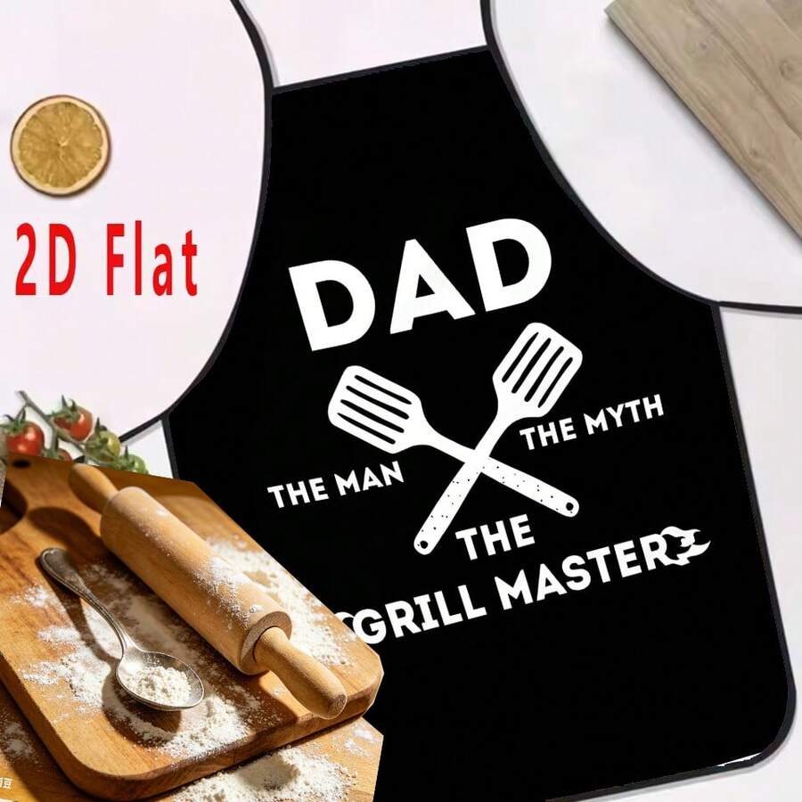 BBQ Master Dad Universal Kitchen Apron – Fun BBQ Design, This Barbecue Apron Is Perfect For BBQ Enthusiasts, Grill Apron - Multicolor - View 1