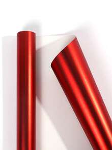 1 Sheet Matte Red Metallic Tear-Resistant Gift Wrapping Paper, Suitable For Christmas, Birthday, Wedding, Holiday - Matte Red - View 8