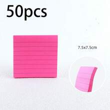 1/4/8pcs 8-Color Fluorescent Lined Sticky Notes, High Aesthetic, Paper Surface With Horizontal Grid Pattern, Smooth Writing Experience, Self-Adhesive Backing For Firm Attachment, Resistant To Peeling, Back To School, Christmas, Halloween, Thanksgiving Gifts - one-size - View 11