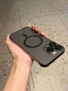 Luxury Matte Transparent Ultra-Thin Frameless Heat Dissipation Magnetic Phone Case, Compatible With IPhone 17 Pro 17 16 Pro Max 16 Pro 16 15 Pro Max 15 Pro Max 15 Pro 15 14 Pro Max 14 Pro 14 13 Pro Max 13 Pro 13 12, Transparent Wireless Charging Shockproof Hard Shell - Black - View 3
