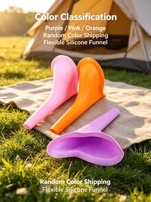 3pcs Women's Transparent & Pink Portable Silicone Standing Urinal Cup Set, Foldable & Reusable, Easy Alignment & Leak-Proof Design, Compact Travel Kit, Outdoor Camping Female Urination Solution, Holiday Long-Distance Travel Essential (Random Color & Style) - Multicolor - View 9