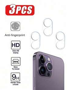 3 piezas Protector de lente de cámara trasera de vidrio templado para Apple 18/18 Pro/18 Pro Max/17/17Pro/17Promax/17Air/13/14/15/16/Pro/Pro Max - Protección de cobertura completa transparente de alta definición - transparente - Ver 39
