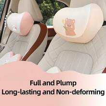 Car Headrest Pillow, Bear & Rabbit, 2PCS | Memory Foam, Neck Support, Auto Headrest Cushion, Comfort And Style - Bear & Rabbit - View 8
