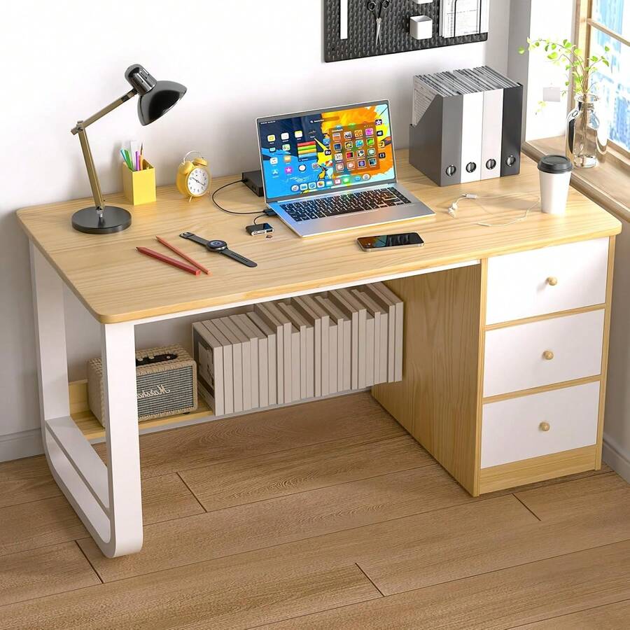 Office Desk - Oak - View 1